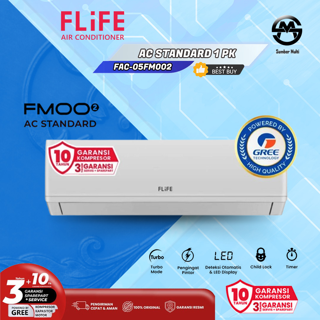 AC FLiFE by GREE 1 PK FAC-09FMOO2 FAC09FMOO2 AC 1PK Standard Series - UNIT ONLY Rp3.359.000