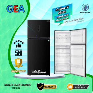 GEA Kulkas 2 Pintu 448 Liter Black Inox G2HD-448