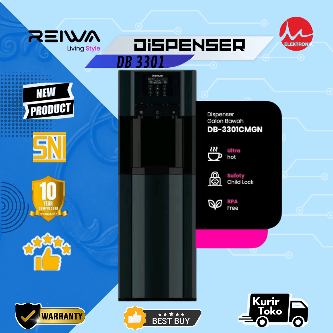 Dispenser Galon Bawah Reiwa DB 3301 - LED DISPLAY