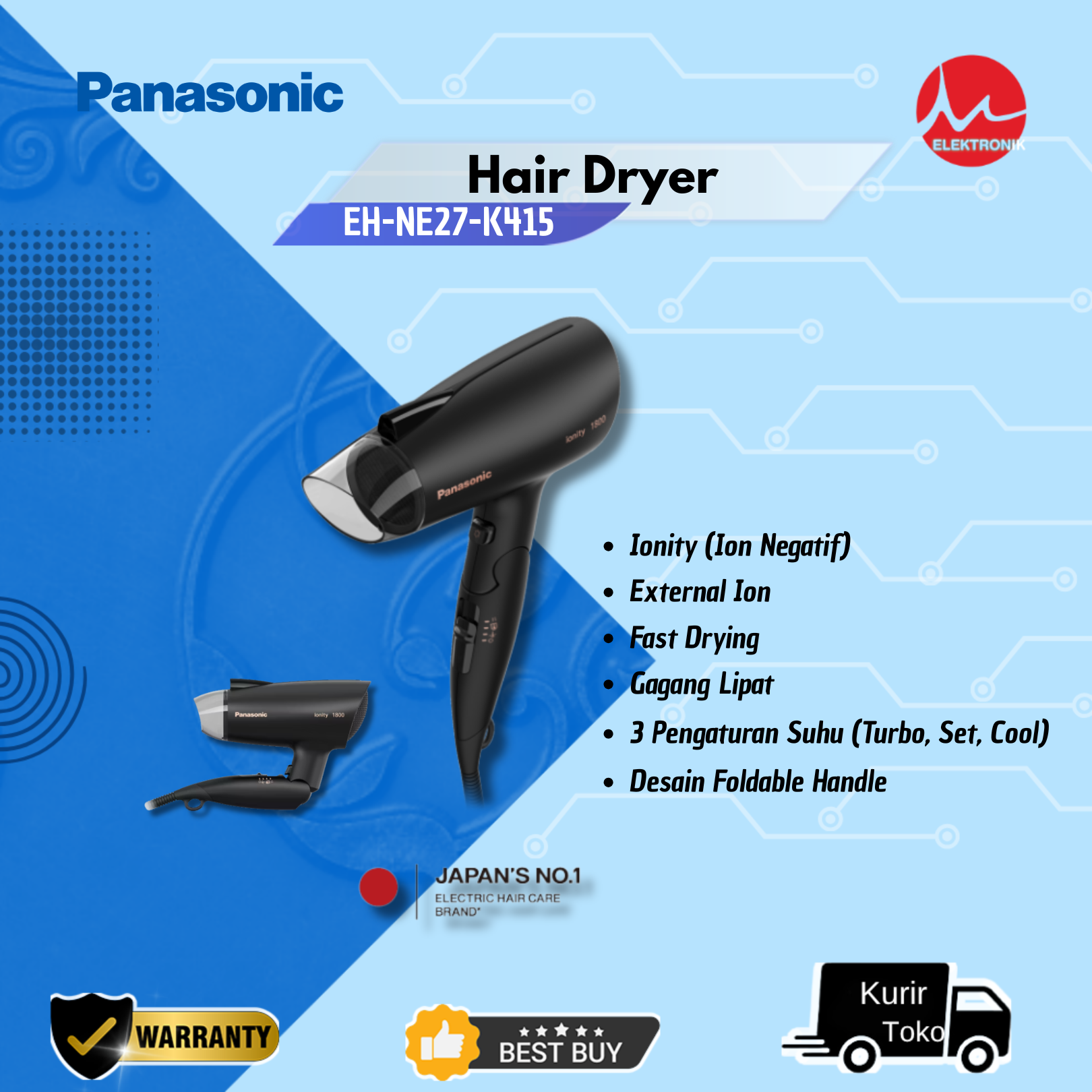 HAIR DRYER EH-NE27-K415 PANASONIC